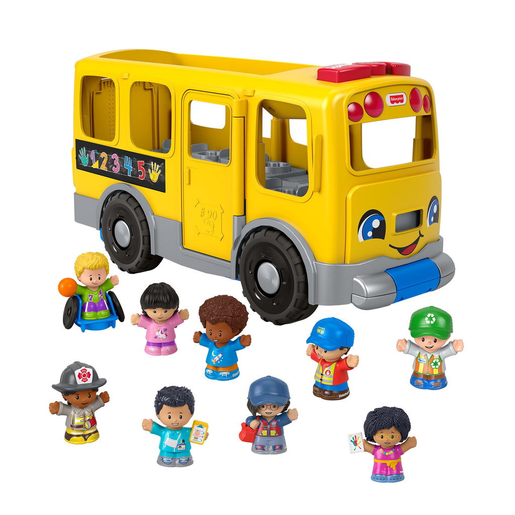 Fisher-Price Little People Big Yellow School Bus & Community Heroes Figures, Multilanguage Version