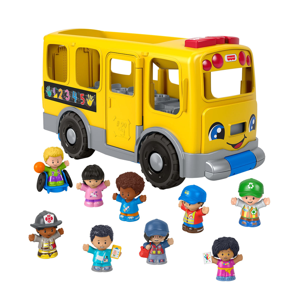 Fisher-Price Little People Big Yellow School Bus & Community Heroes Figures, Multilanguage Version