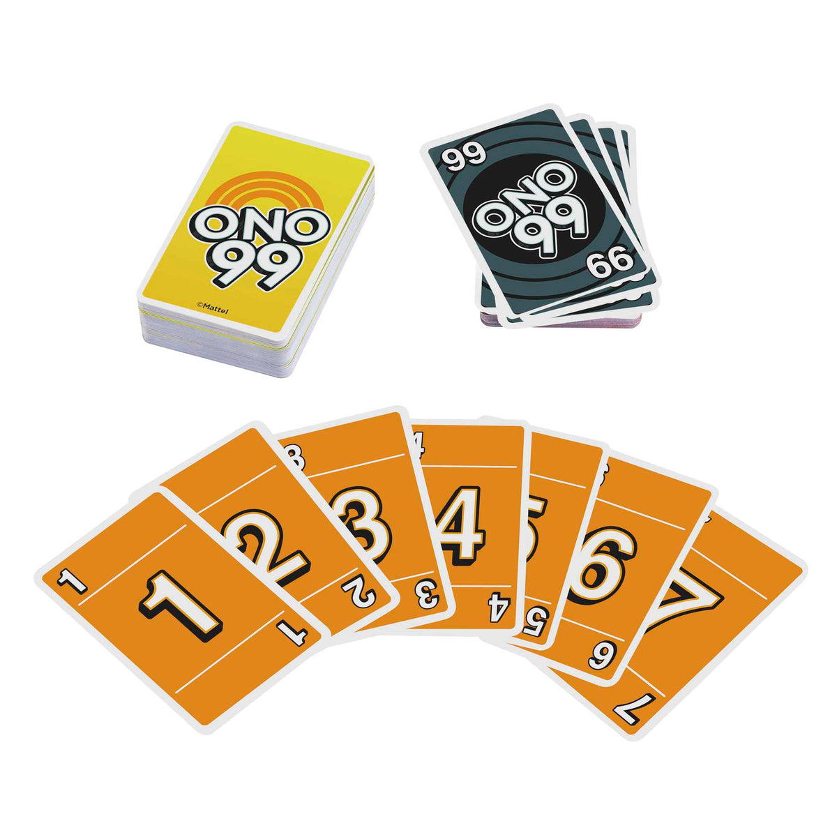 Mattel Games 3 Card Game Pack - UNO, Phase 10, Ono 99 in Storage Tin Box