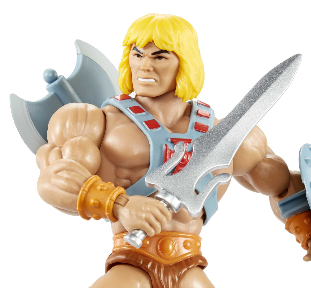 Masters Of The Universe Origins He-Man 5.5 inch Action Figure Motu Toy With Sword, Axe & Shield