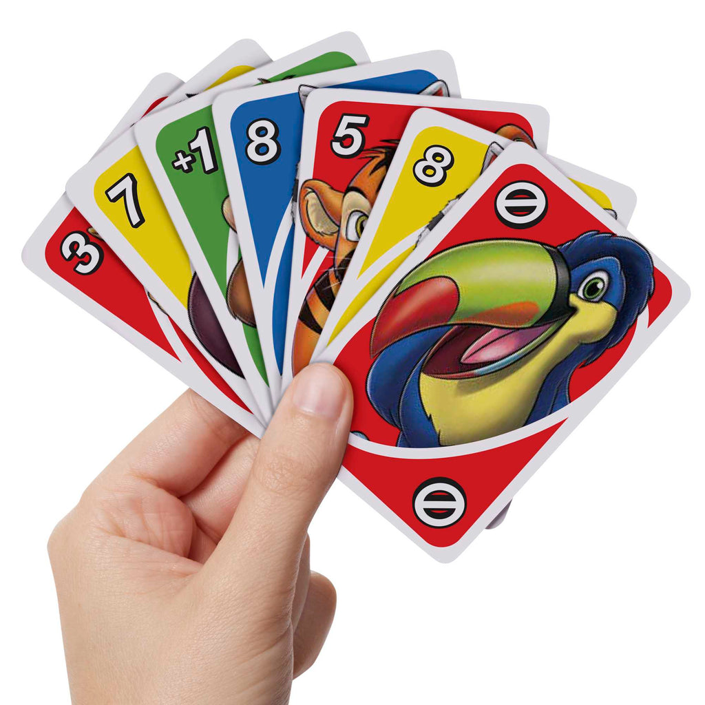UNO Junior Card Game For Kids With Simple Rules & Animal Matching For 2-4 Players