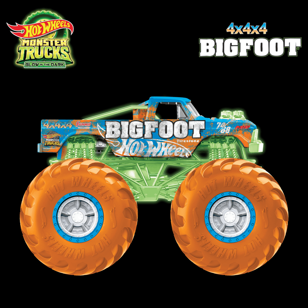 Hot Wheels Monster Trucks Die-Cast 1:64 Scale Toy Truck That Glows in The Dark