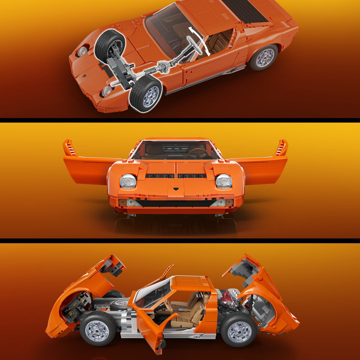 Hot Wheels-Coffret de Construction Lamborghini Miura P400 Sv de 1971