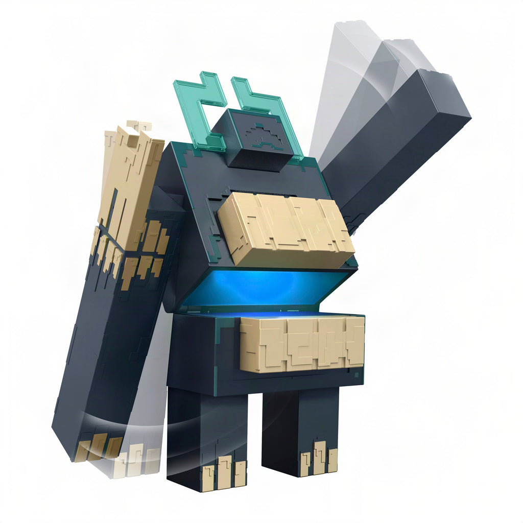Minecraft Dungeons II Twisted Warden Figure, Lights & Sounds, Slam Attack Action & Soul Corrupted Creeper Figure