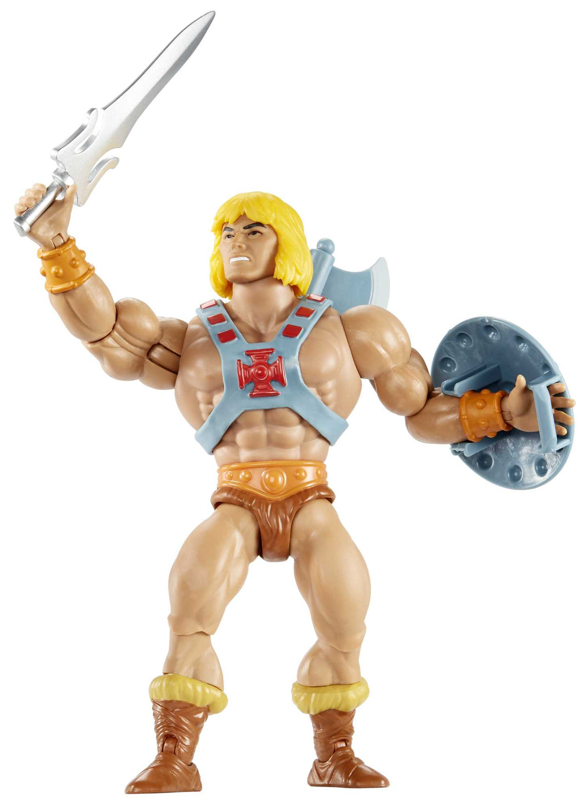 Masters Of The Universe Origins He-Man 5.5 inch Action Figure Motu Toy With Sword, Axe & Shield