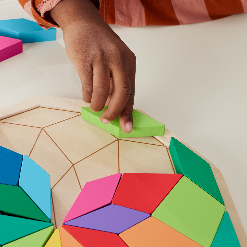 Fisher-Price Brinquedo para Bebês Quebra-cabeça de Madeira Mandala Geométrica