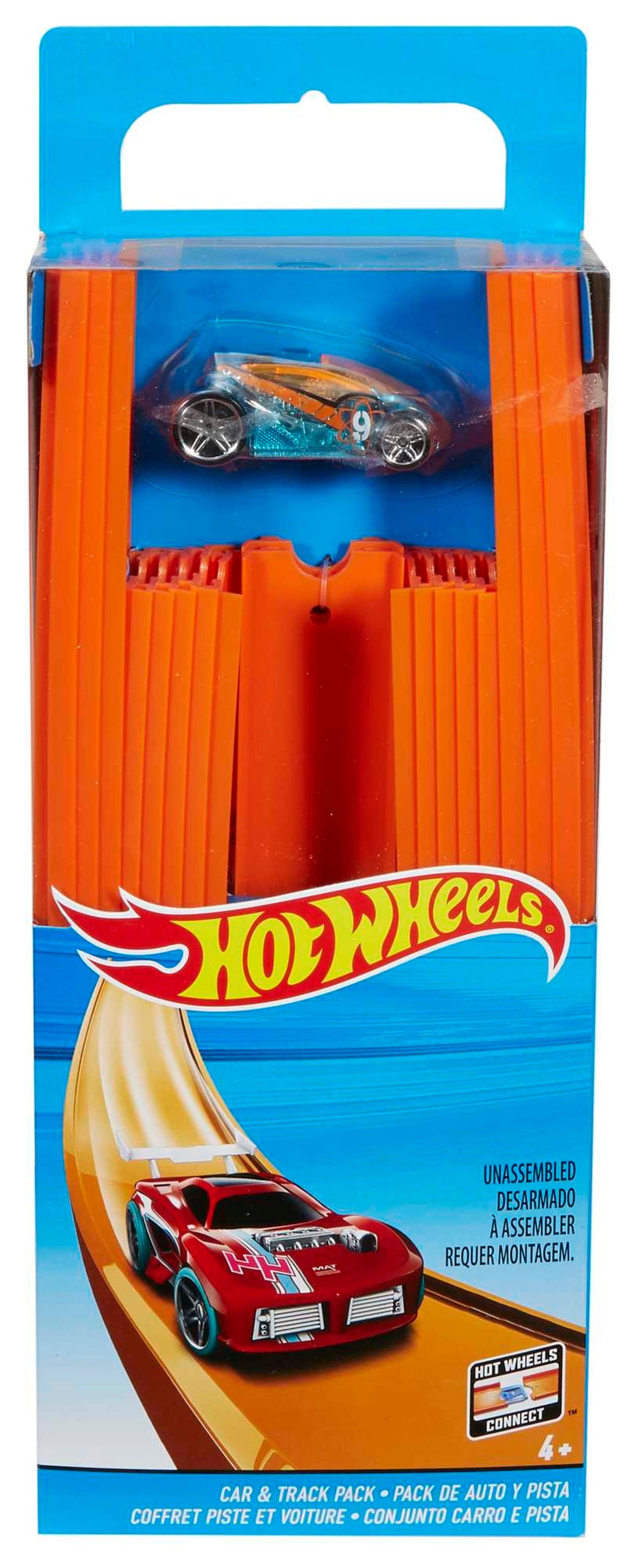 Hot Wheels Track Builder Straight Track With Car