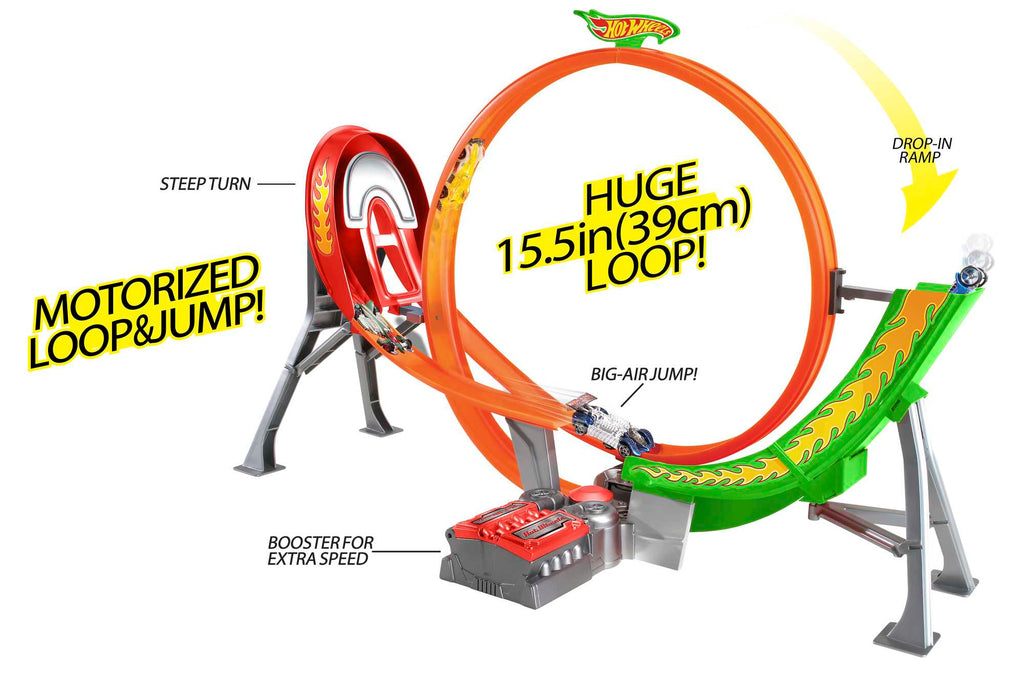Hot Wheels Action Power Shift Motorized Raceway Track Set, Includes 5 Cars In 1:64 Scale