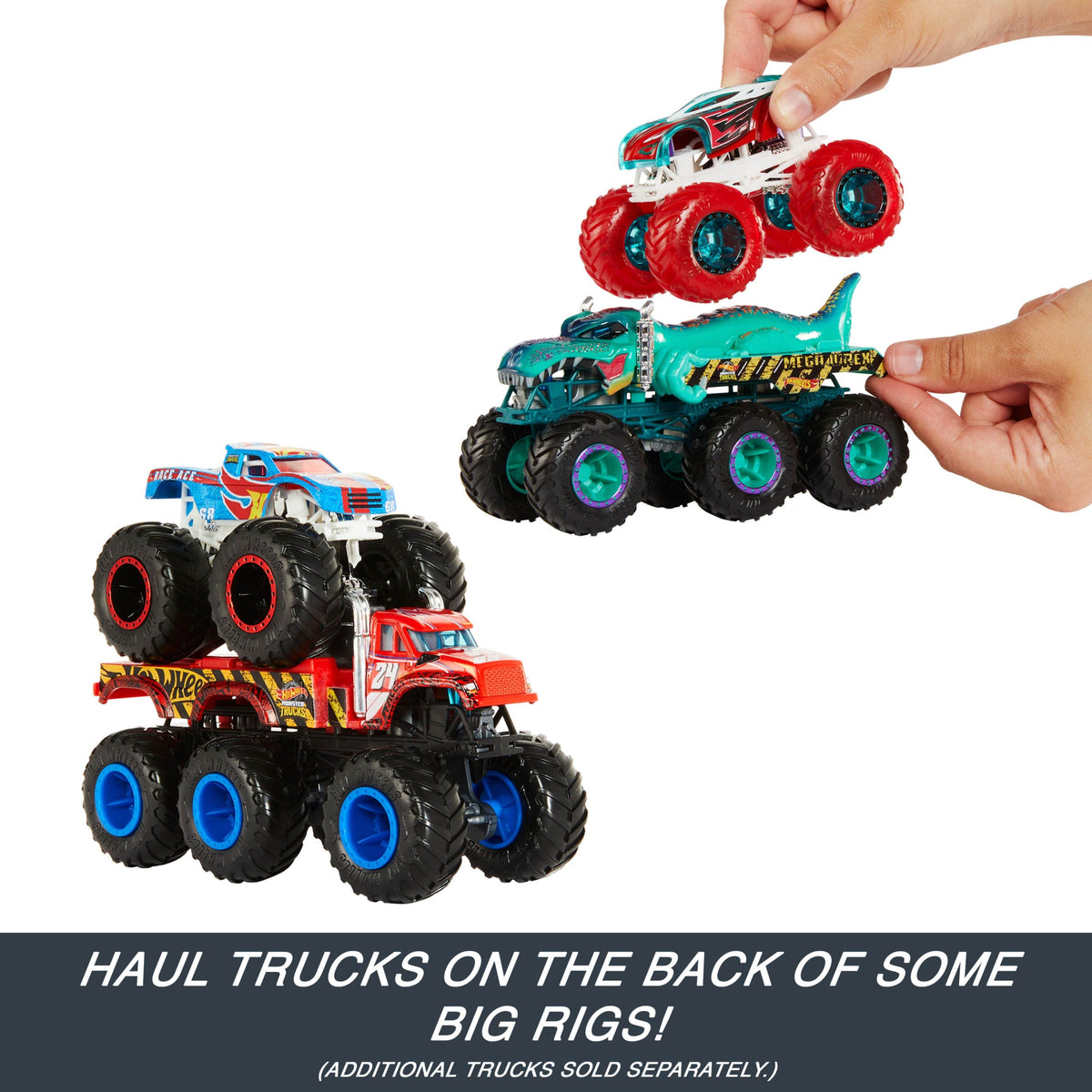 Hot Wheels Monster Trucks Big Rigs, 1:64 Scale Die-Cast Toy Truck With 6 Wheels