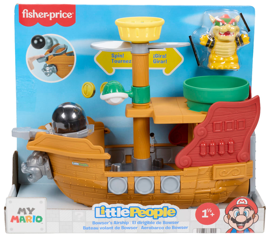 Fisher-Price-Coffret La Forteresse Volante de Bowser Little People