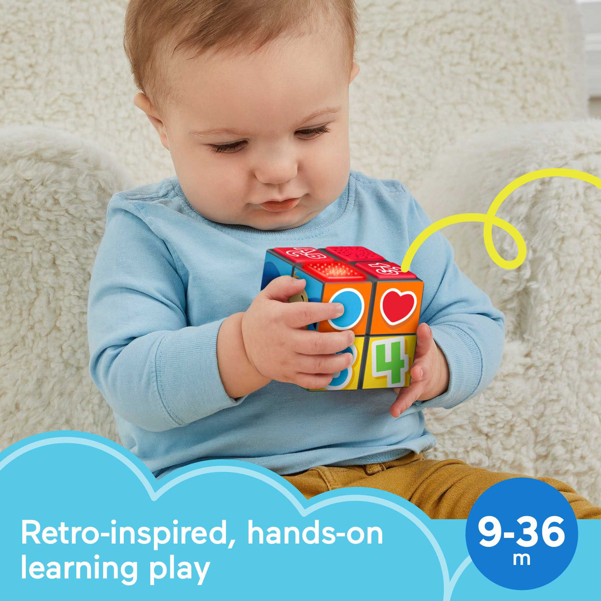 Fisher-Price Baby Learning Toy With Lights And Music, Puppy's Activity Cube - French Version