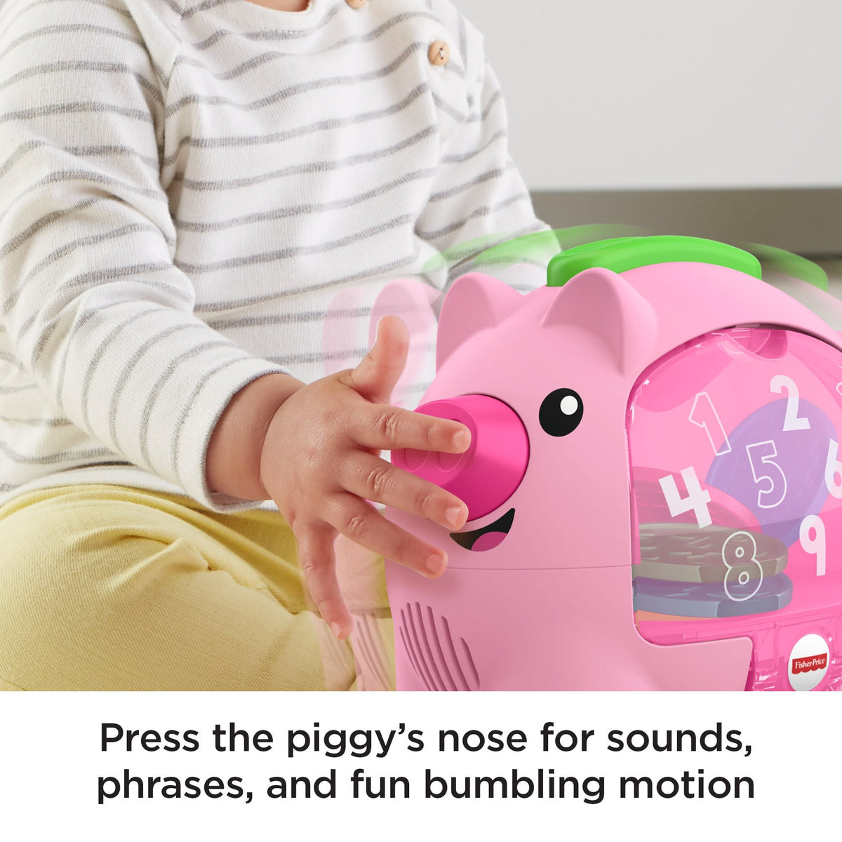 Fisher-Price Laugh & Learn Count & Rumble Piggy Bank Baby & Toddler Toy With Music & Motion