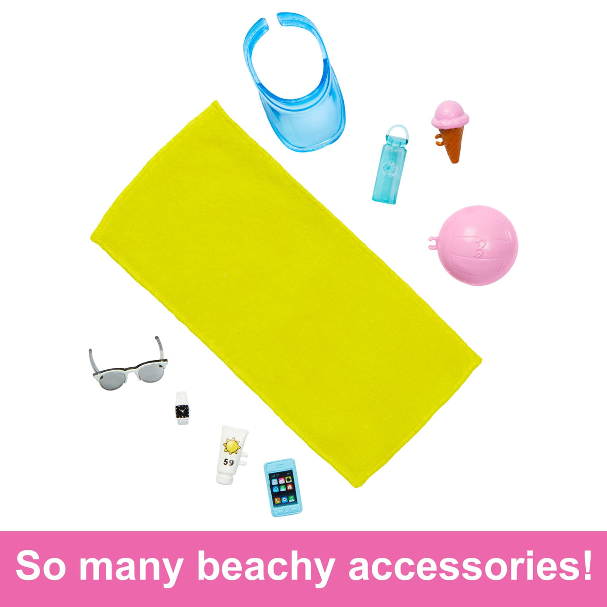 Blonde Ken Doll With Swim Trunks And Beach-Themed Accessories