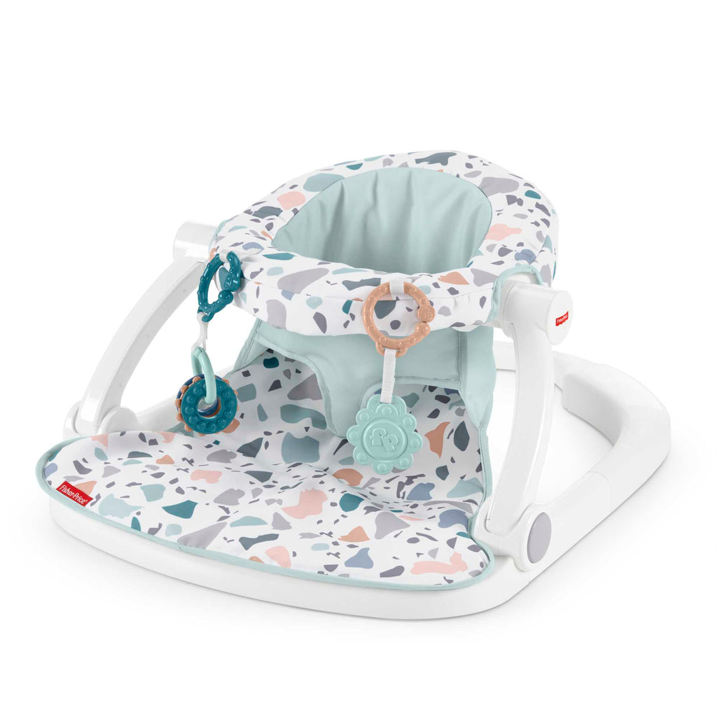 Fisher-Price Sit-Me-Up Floor Seat Portable Baby Chair With Toys, Pacific Pebble