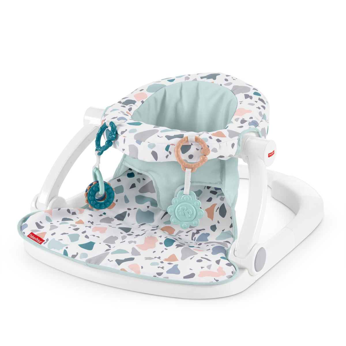 Fisher-Price Sit-Me-Up Floor Seat Portable Baby Chair With Toys, Pacific Pebble