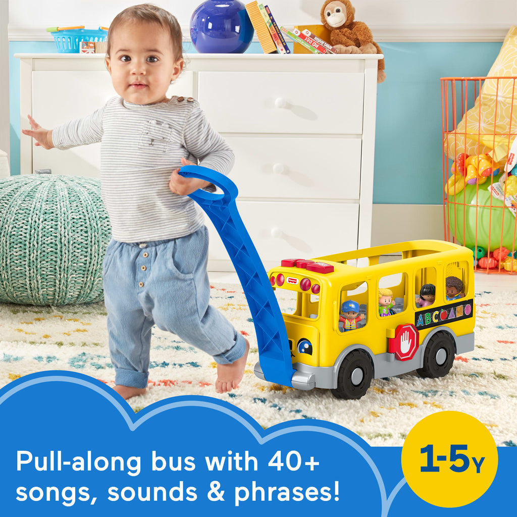 Fisher-Price Little People Big Yellow School Bus & Community Heroes Figures, Multilanguage Version