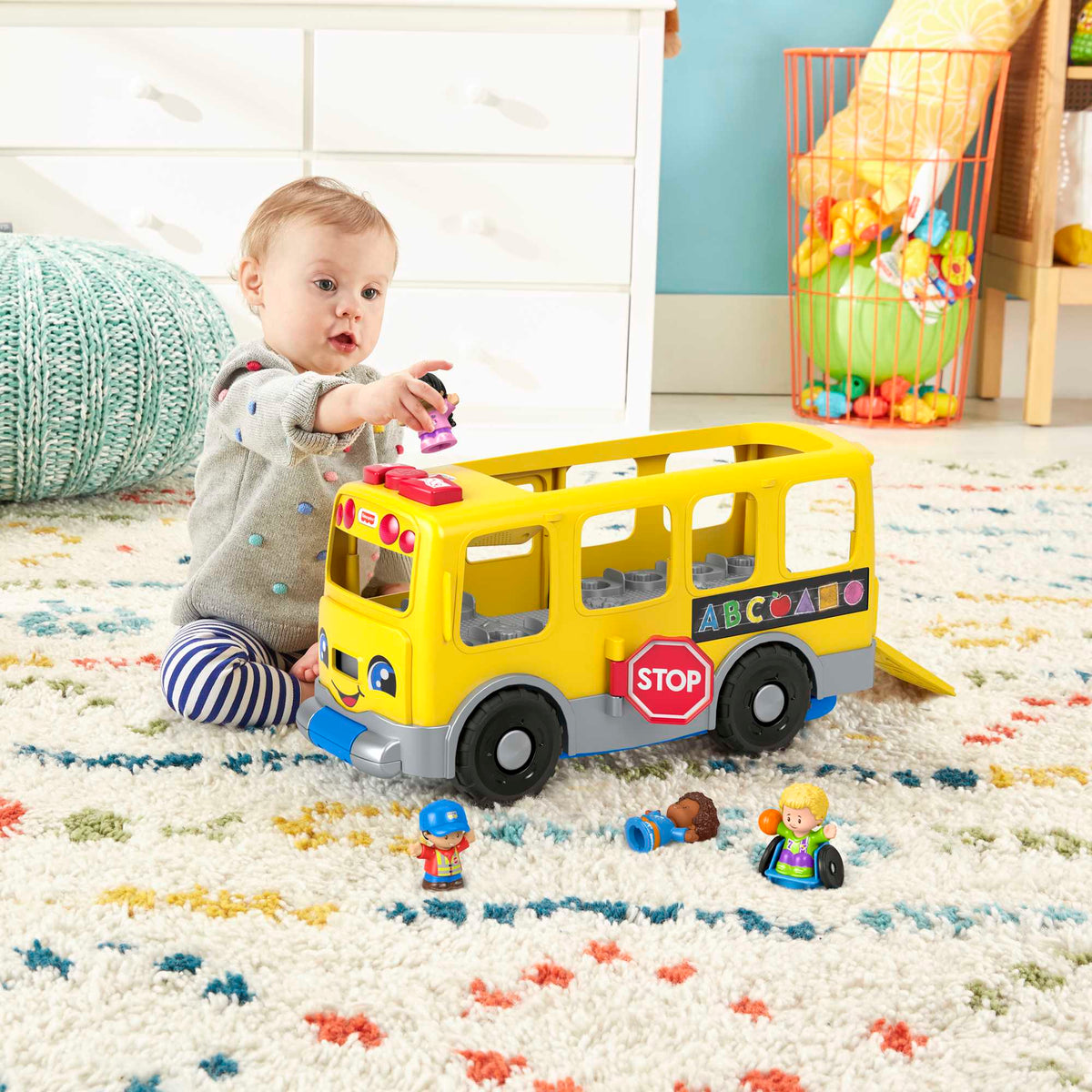 Fisher-Price Little People Gros Autobus Scolaire Jaune Version Anglaise et Française