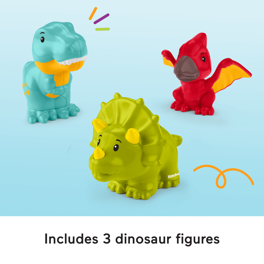 Fisher-Price Little People Friendly Dinosaur Figure Pack Toddler Toy, 4 Pieces
