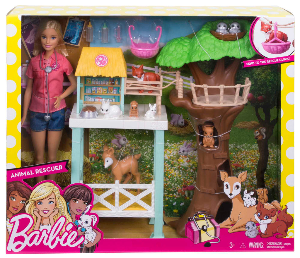 Barbie Pet Rescue Center 8 Animals & Accessories Doll Playsets