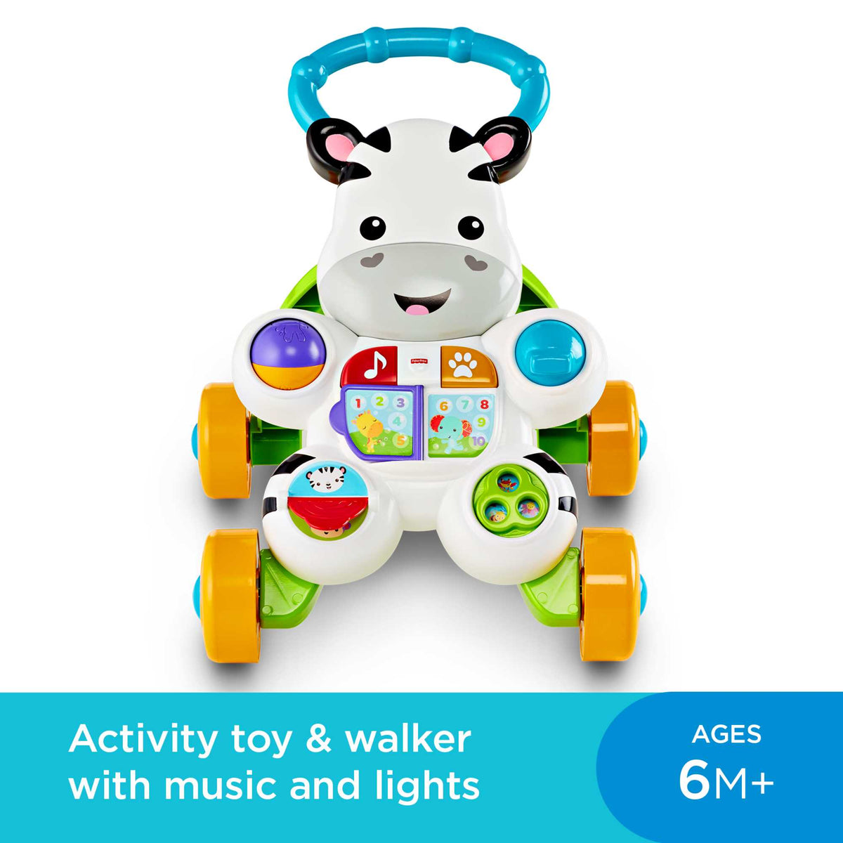Fisher-Price Learn With Me Zebra Push Walker Musical Activity Toy For Baby & Toddler