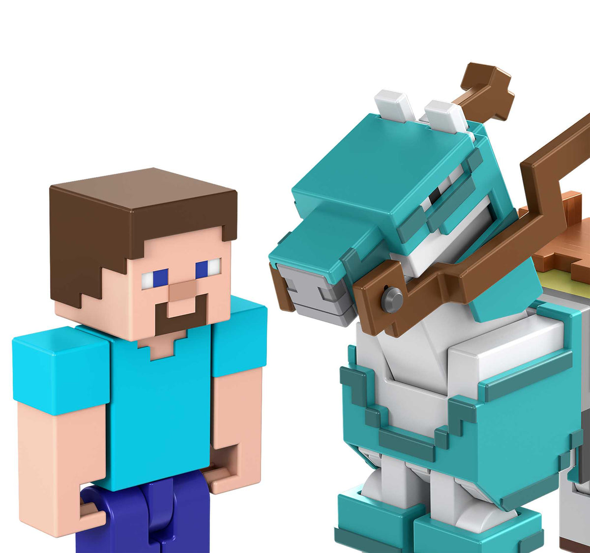 Minecraft Steve et Son Cheval en Diamant