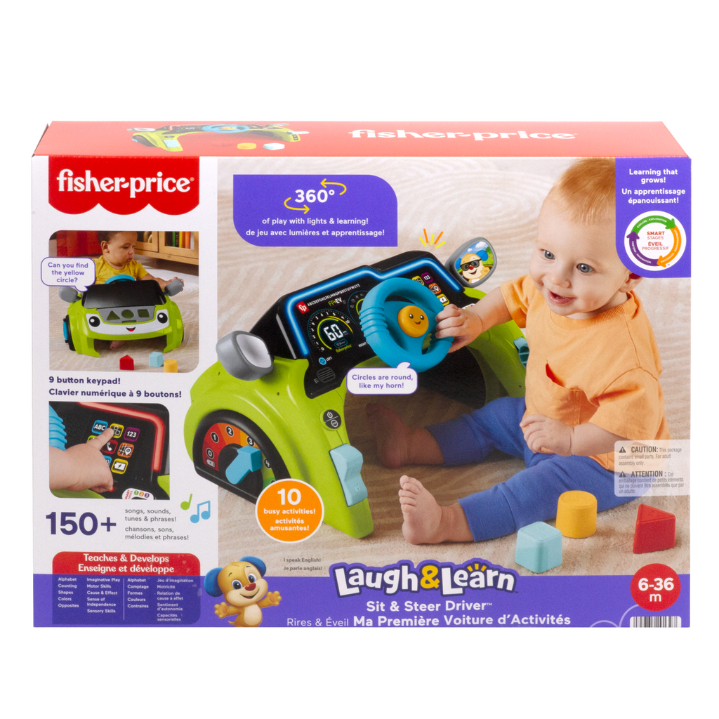 Fisher-Price Laugh & Learn Sit & Steer Driver Activity Center Learning Toy For infants & Toddlers