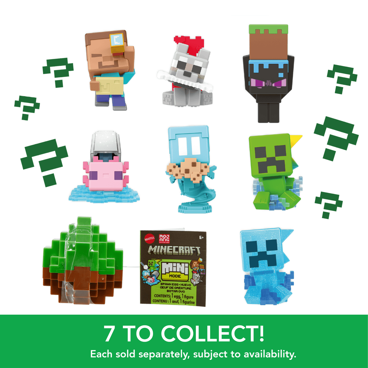 Minecraft Mini Mode Spawn Egg Figures With Surprise Reveal & Biome Theme (Characters May Vary)