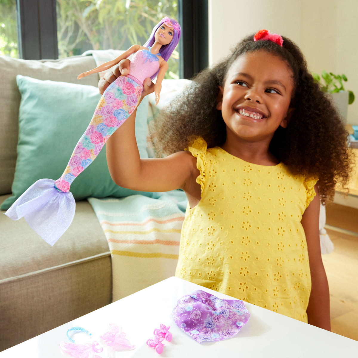Barbie Doll Fantasy Fashion Pack With Accessories Including Mermaid Tail, Fairy Wings, & Necklaces